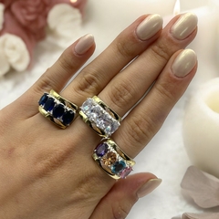 AG-407 Anillo Premium - Variedad de Colores Plata y Oro