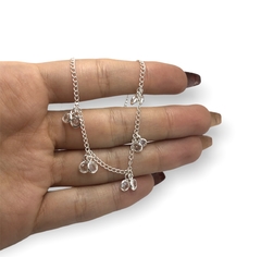 PA 26 Pulsera Cubics Blancos Colgantes Plata 925