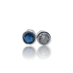 1 gr Susano Redondo Piedra Blanca/Azul (8 mm) Plata Italiana