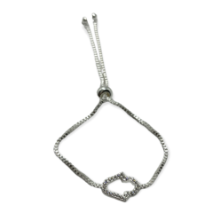 8787 Pulsera Corbatera Mano de Fatima Cubics Acero Blanco en internet