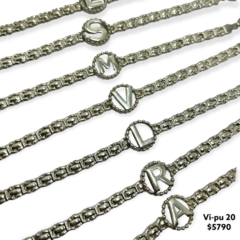 VI-PU 20 Pulseras Iniciales Plata 925 (18 cm)