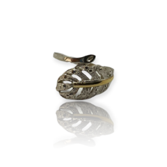 LARA 7 Anillo Hoja Plata y Oro