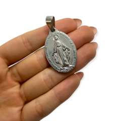 5424 Dije Medalla Milagrosa Reversible Acero Quirúrgico - Regalos Teo