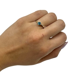Imagen de ART-202 Anillo Solitario - Variedad de Colores Plata y Oro