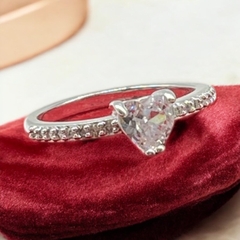 0456 Anillo Premium Corazon Acero Blanco - comprar online
