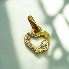 0.3 gr Dije Corazon (7 mm) Enchapado en Oro