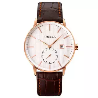 STANLEY Reloj Cuero Marron / Rose Caballero