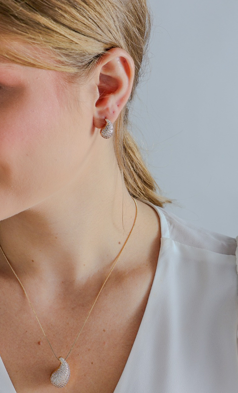 Conjunto vírgula cravejado