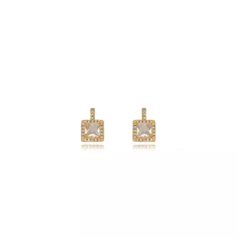 Brinco Quadrado Cravejado