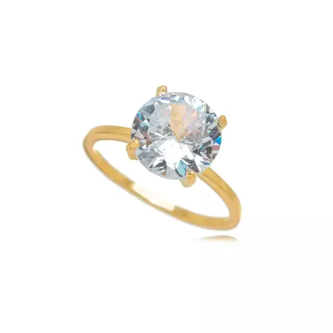 ANEL SOLITARIO CRISTA DOURADO