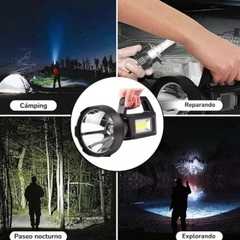 Linterna Reflector Recargable LED COB con Busca Huella USB - tienda online
