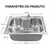 Imagem do Cuba para cozinha gourmet pia aço inox Com Acessórios,50x40cm
