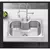 Cuba para cozinha gourmet pia aço inox Com Acessórios,50x40cm - loja online
