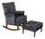 Sillon Mecedora Silla Maternidad Lactancia Moderna Taburete - Dimobeler