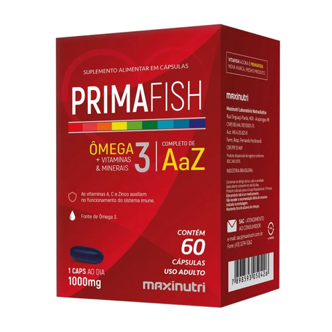 Primafish Ômega 3 + Polivitaminas e Minerais - 60 Caps