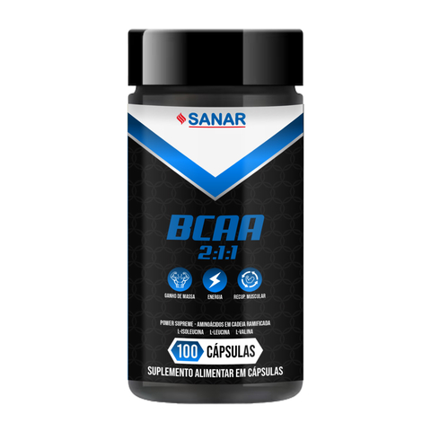 BCAA Sanar 2:1:1 - Recuperação Muscular - 100 Cápsulas