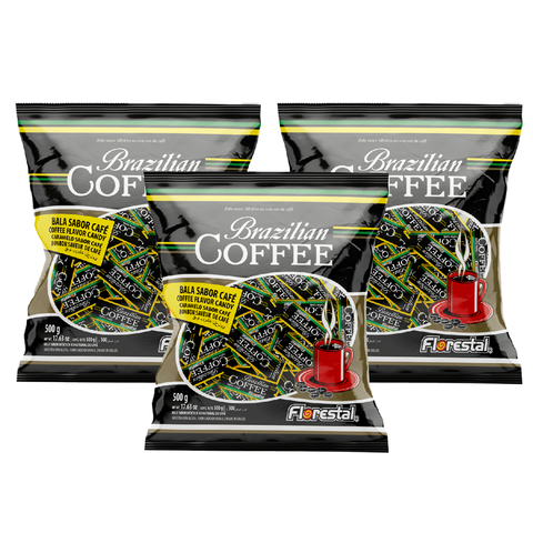 KIT 3 BALA BRAZILIAN COFFEE 1.5kg (500g cada)