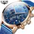 Lige topo marca de luxo nova moda simples relógio para homem azul dial assist m - comprar online