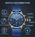 Lige topo marca de luxo nova moda simples relógio para homem azul dial assist m - UAU Você