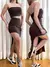 Conjunto Feminino em Ribana Top Faixa e Saia com Fenda Luiza Ref. 1060 (12345670018924152439)