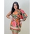 Vestido Feminino Curto Assimetrico Ombro Só Estampado Estilo Farm Jardim Botânico (5466)