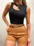 Short Feminino Alfaiataria Calita Ref. 1279 Tamanho:GG;Cor:Marrom na internet