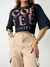 T- Shirt Cropped Oversized Coffee Lovers Ref. 909 Tamanho:Único;Cor:Café