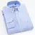 Camisa casual listrada oxford de manga comprida masculina, camisa frontal com bo
