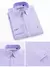 Camisa casual listrada oxford de manga comprida masculina, camisa frontal com bo - comprar online