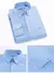 Camisa casual listrada oxford de manga comprida masculina, camisa frontal com bo - comprar online
