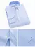 Imagem do Camisa casual listrada oxford de manga comprida masculina, camisa frontal com bo