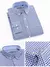 Camisa casual listrada oxford de manga comprida masculina, camisa frontal com bo na internet