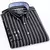 Camisa casual listrada oxford de manga comprida masculina, camisa frontal com bo na internet