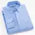 Camisa casual listrada oxford de manga comprida masculina, camisa frontal com bo - loja online