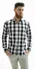 Imagem do Camisa Masculina Slim Fit ML Flanelada Xadrez Branco Preto