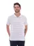 Camisa Polo Listrada Branca com Bolso