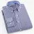 Camisa casual listrada oxford de manga comprida masculina, camisa frontal com bo