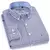 Camisa casual listrada oxford de manga comprida masculina, camisa frontal com bo - comprar online