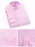 Imagem do Camisa casual listrada oxford de manga comprida masculina, camisa frontal com bo