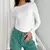 Mulheres manga longa t camisa primavera outono sólido fino ajuste camisas casua