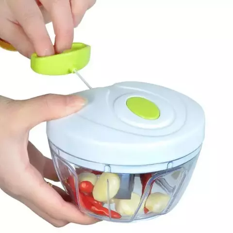 Mini Processador Triturador de Alimentos Manual 3 Lâminas Aço