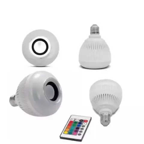 Lâmpada Musical Bluetooth de LED com Caixa de Som e Controle RGB 12W