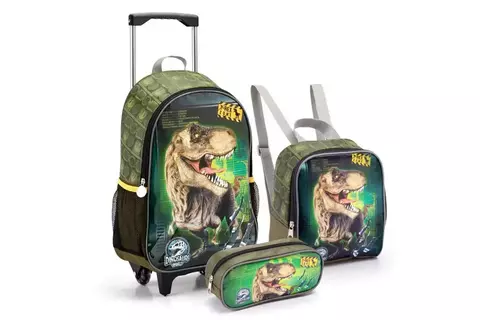 Kit de Dinossauro Infantil, Lancheira, Estojo
