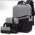 Kit 3 Peças Mochila Estojo Bolsa Lateral Unissex Confortável Versátil e Grand - loja online
