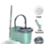 Balde Mop Esfregão Giratório 360 Limpeza 12L Cesto Inox Cabo 1,10M Prático Multifuncional