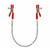 Grampos em Metal para Mamilo com Corrente - Vermelho