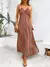 Senhora verão vestido de verão com decote em v vestido de praia vintage sem co na internet