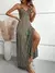 Senhora verão vestido de verão com decote em v vestido de praia vintage sem co na internet