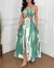 Vestidos femininos 2025 primavera colorblock impressão tropical sexy halter cin na internet