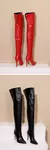 Botas femininas preto fosco dedo do pé pontiagudo coxa alta botas longos outono - comprar online